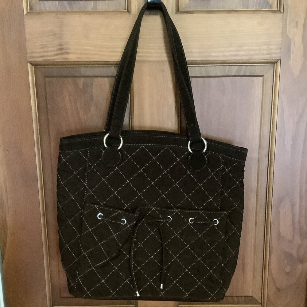 Vera Bradley Tote Bag, Large Size, Brown, Excellent Condition